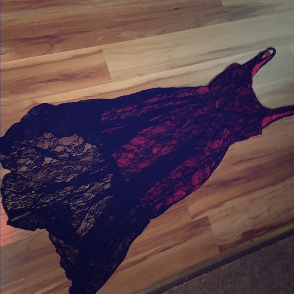 Vintage style high low lace dress. Mini dress slip